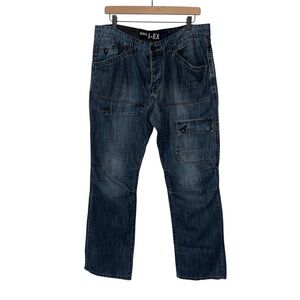 Men's Blue Patch Cargo Jeans
